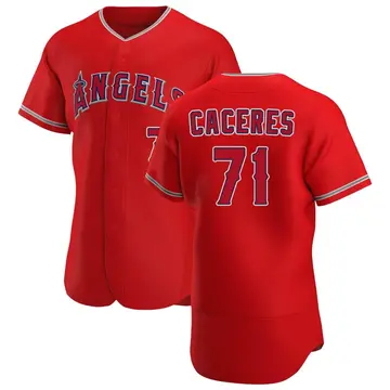 Kelvin Caceres Men's Los Angeles Angels Authentic Alternate Jersey - Scarlet