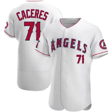 Kelvin Caceres Men's Los Angeles Angels Authentic Jersey - White
