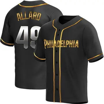 Kolby Allard Men's Philadelphia Phillies Replica Alternate Jersey - Black Golden