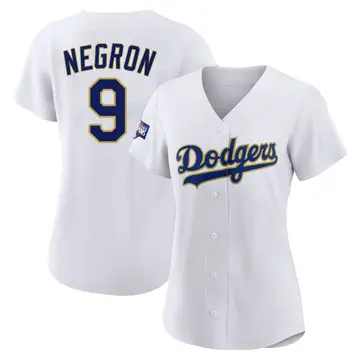 Kristopher Negron Women's Los Angeles Dodgers Replica 2021 Gold Program Player Jersey - White/Gold