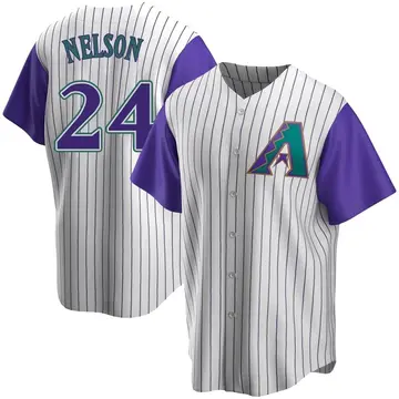 Kyle Nelson Youth Arizona Diamondbacks Replica Alternate Cooperstown Collection Jersey - Cream/Purple