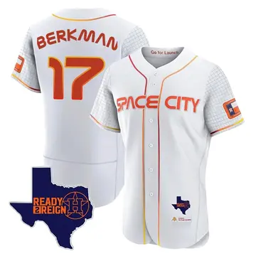 Lance Berkman Men's Houston Astros Authentic 2023 Space City Ready 2 Reign Flex Base Jersey - White