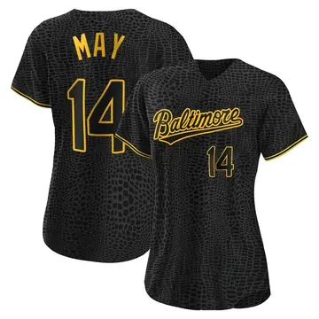 Lee May Women's Baltimore Orioles Authentic Snake Skin City Jersey - Black
