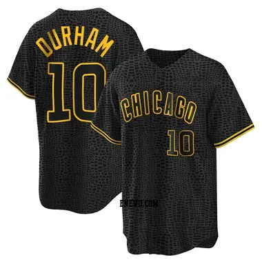 Leon Durham Youth Chicago Cubs Replica Snake Skin City Jersey - Black