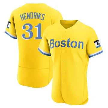 Liam Hendriks Men's Boston Red Sox Authentic Blue 2021 City Connect Jersey - Gold/Light