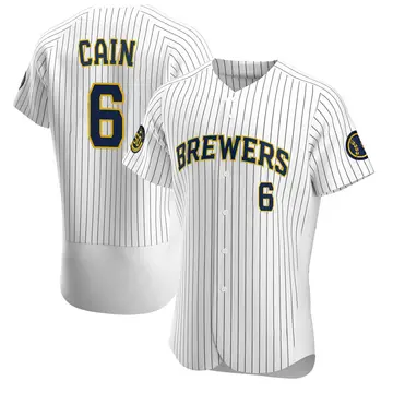 Lorenzo Cain Men's Milwaukee Brewers Authentic Alternate Jersey - White