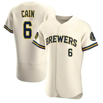 Lorenzo Cain Men's Milwaukee Brewers Authentic Home Jersey - Cream
