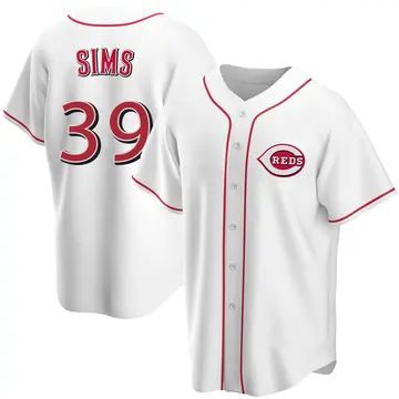 Lucas Sims Youth Cincinnati Reds Replica Home Jersey - White