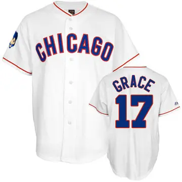 Mark Grace Men's Chicago Cubs Replica 1968 Throwback Jersey - White