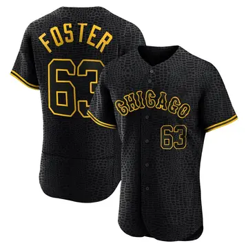 Matt Foster Men's Chicago White Sox Authentic Snake Skin City Jersey - Black