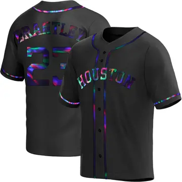 Michael Brantley Men's Houston Astros Replica Alternate Jersey - Black Holographic