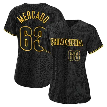 Michael Mercado Women's Philadelphia Phillies Authentic Snake Skin City Jersey - Black