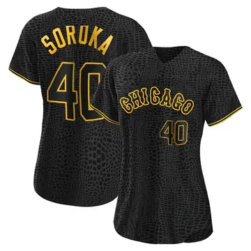 Michael Soroka Women's Chicago White Sox Authentic Snake Skin City Jersey - Black