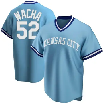Michael Wacha Men's Kansas City Royals Replica Road Cooperstown Collection Jersey - Light Blue