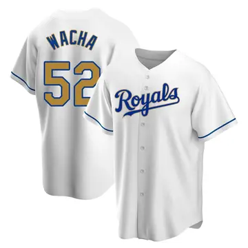 Michael Wacha Men's Kansas City Royals Replica White Home Jersey - Gold