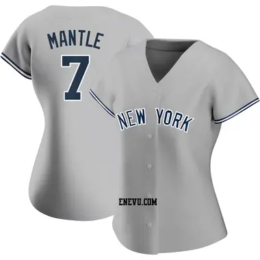 Mickey Mantle Men's New York Yankees Replica Alternate Jersey - Black Holographic