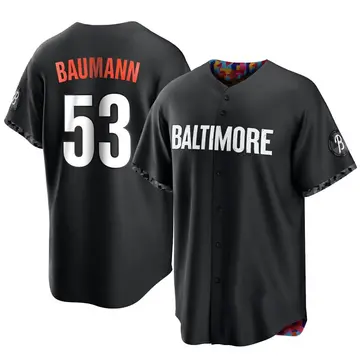 Mike Baumann Men's Baltimore Orioles Replica 2023 City Connect Jersey - Black