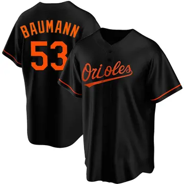 Mike Baumann Men's Baltimore Orioles Replica Alternate Jersey - Black