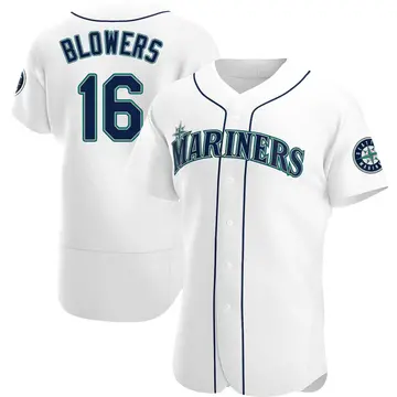 Mike Blowers Men's Seattle Mariners Authentic Home Jersey - White