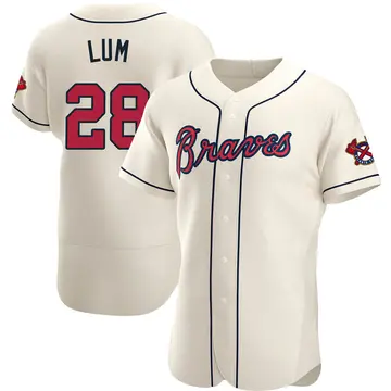 Mike Lum Men's Atlanta Braves Authentic Alternate Jersey - Cream