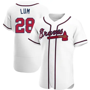 Mike Lum Men's Atlanta Braves Authentic Home Jersey - White