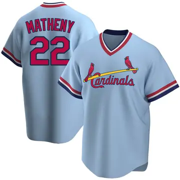 Mike Matheny Youth St. Louis Cardinals Replica Road Cooperstown Collection Jersey - Light Blue