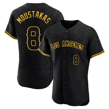Mike Moustakas Men's Los Angeles Angels Authentic Snake Skin City Jersey - Black