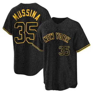Mike Mussina Youth New York Yankees Replica Snake Skin City Jersey - Black