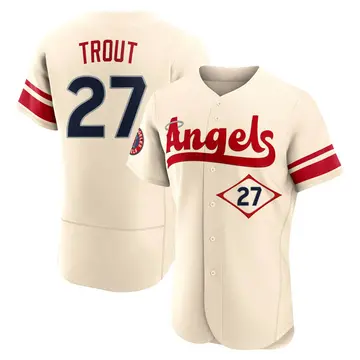 Mike Trout Men's Los Angeles Angels Authentic 2022 City Connect Jersey - Cream