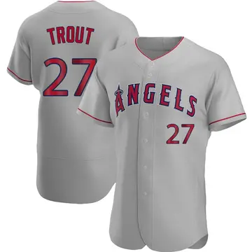 Mike Trout Men's Los Angeles Angels Authentic Road Jersey - Gray