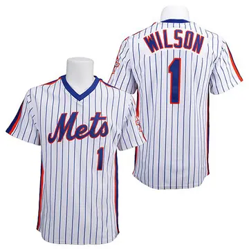Mookie Wilson Men's New York Mets Authentic Strip Throwback Jersey - White/Blue