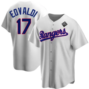 Nathan Eovaldi Men's Texas Rangers Replica Home Cooperstown Collection 2023 World Series Jersey - White