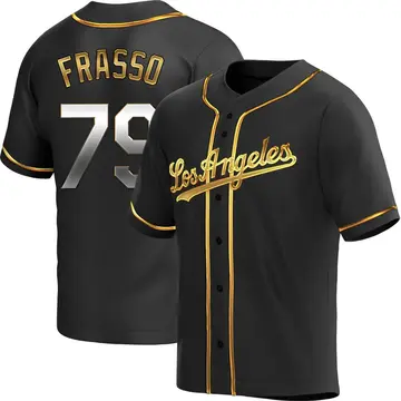 Nick Frasso Men's Los Angeles Dodgers Replica Alternate Jersey - Black Golden