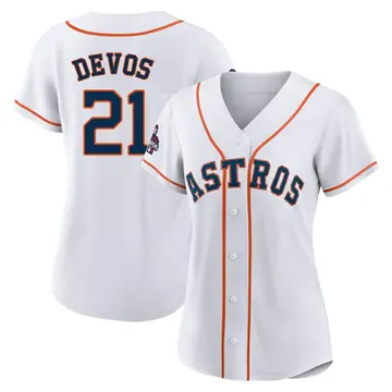 Nolan Devos Women's Houston Astros Authentic 2022 World Series Champions Home Jersey - White