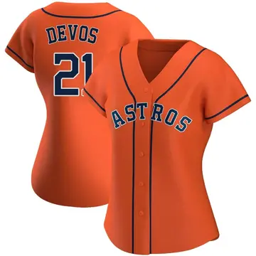 Nolan Devos Women's Houston Astros Authentic Alternate Jersey - Orange