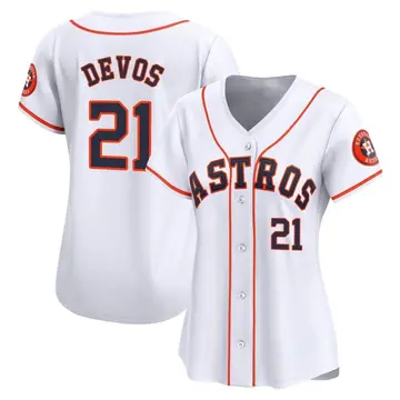 Nolan Devos Women's Houston Astros Limited Home Jersey - White