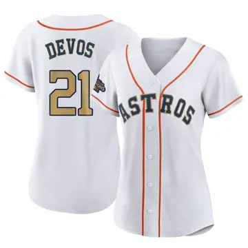 Nolan Devos Women's Houston Astros Replica White 2023 Collection Jersey - Gold