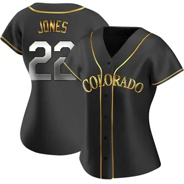 Nolan Jones Women's Colorado Rockies Replica Alternate Jersey - Black Golden