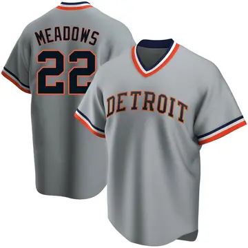 Parker Meadows Men's Detroit Tigers Replica Road Cooperstown Collection Jersey - Gray
