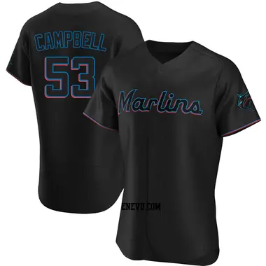 Paul Campbell Men's Miami Marlins Authentic Alternate Jersey - Black