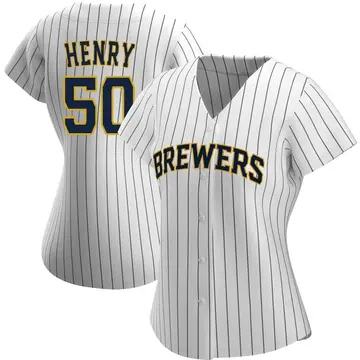 Payton Henry Women's Milwaukee Brewers Authentic Alternate Jersey - White/Navy