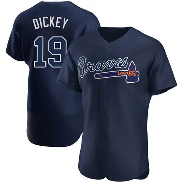 R.A. Dickey Men's Atlanta Braves Authentic Alternate Team Name Jersey - Navy