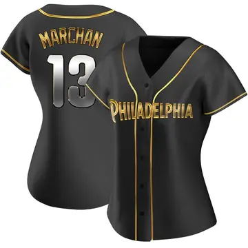 Rafael Marchan Women's Philadelphia Phillies Replica Alternate Jersey - Black Golden