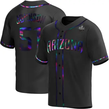 Randy Johnson Youth Arizona Diamondbacks Replica Alternate 2023 World Series Jersey - Black Holographic