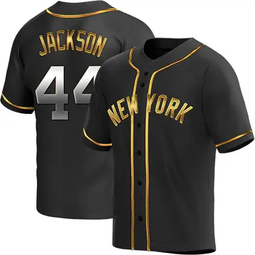 Reggie Jackson Men's New York Yankees Replica Alternate Jersey - Black Golden