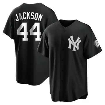 Reggie Jackson Men's New York Yankees Replica Jersey - Black/White