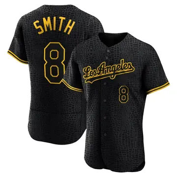 Reggie Smith Men's Los Angeles Dodgers Authentic Snake Skin City Jersey - Black
