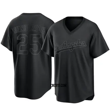 Rickey Henderson Youth Los Angeles Dodgers Replica Pitch Fashion Jersey - Black