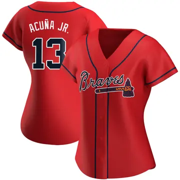 Ronald Acuna Jr. Women's Atlanta Braves Replica Alternate Jersey - Red