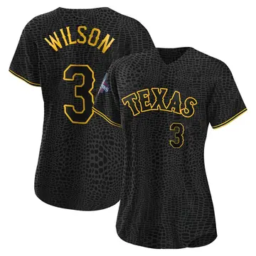 Russell Wilson Women's Texas Rangers Authentic Snake Skin City 2023 World Series Champions Jersey - Black